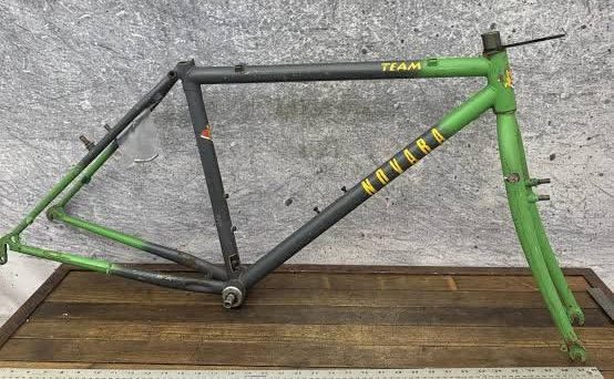 A Novara Team frame in its original lime green and grey paint